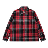 Revenge Plaid Embroidered Logo Flannel Zip Jacket