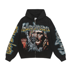 Vale Forever God's Liberty Zip Up Hoodie Black
