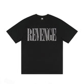 Revenge High Street Rhinestone Oversized Cotton Tee