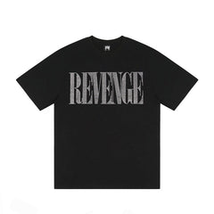 Revenge High Street Rhinestone Oversized Cotton Tee