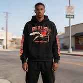 RHUDE Hip Hop Vintage Running Horse Printed Hoodie