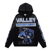 Vale Valley Mud Washed Graphic Loose Hoodie