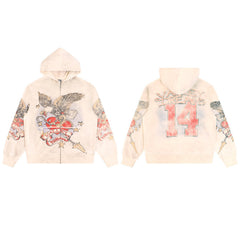 Vale Forever Nostalgia Zip Up Hoodie Cream