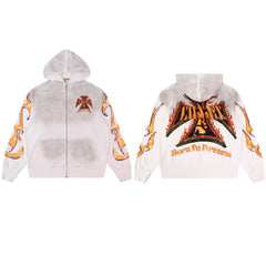 Vale Forever Reborn Waffle Zip Up Hoodie White