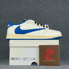Fragment Design x Travis Scott x Air Jordan 1 Retro Low OG SP 'Sail Military Blue'