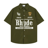Rhude Collared shirt with floral print, blouse, T-shirt