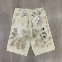 Vale Forever Splatter Paint Distressed Denim Shorts