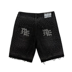 MIXED EMOTION Rhinestone Denim Shorts