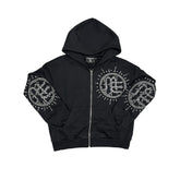MIXED EMOTION ‘Eclipse’ Black Rhinestone Hoodie