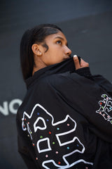 MIXED EMOTION Rhinestone Nylon Jacket