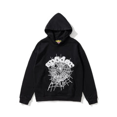 Sp5der Arch Logo Spider Web Black Pullover Hoodie