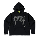 Revenge Diamond Heart Rhinestone Fleece Streetwear Hoodie