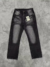 Vale Forever Streetwear Black Rhinestone Straight Jeans