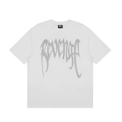 Revenge High Street 3M Reflective Skull Oversized Tee