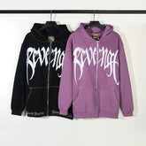 Revenge High Street Heavy Embroidered Zip Up Hoodie