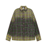 Vale Valley Retro Plaid Rhinestone Long Sleeve Shirt