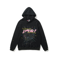 Sp5der "Pink!" Web Graphic Black Pullover Hoodie