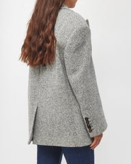 Gucci Grey Chevron Wool Blazer Coat - 44/US L