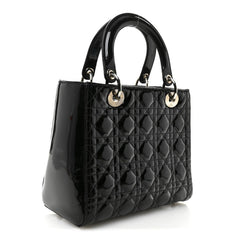 Patent Cannage Medium Lady Dior Black