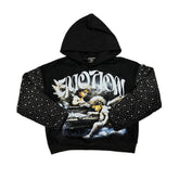 MIXED EMOTION Fallen Angels Rhinestone Hoodie