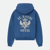 RHUDE Vintage Collegiate Eagle Print Boxy Hooded Sweatshirt