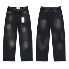Vale Forever Retro Side Embroidered Straight Jeans