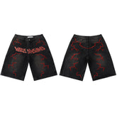 Vale Forever Rhinestone Embroidered Denim Shorts