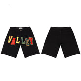Vale Forever Rhinestone Embroidered Denim Shorts