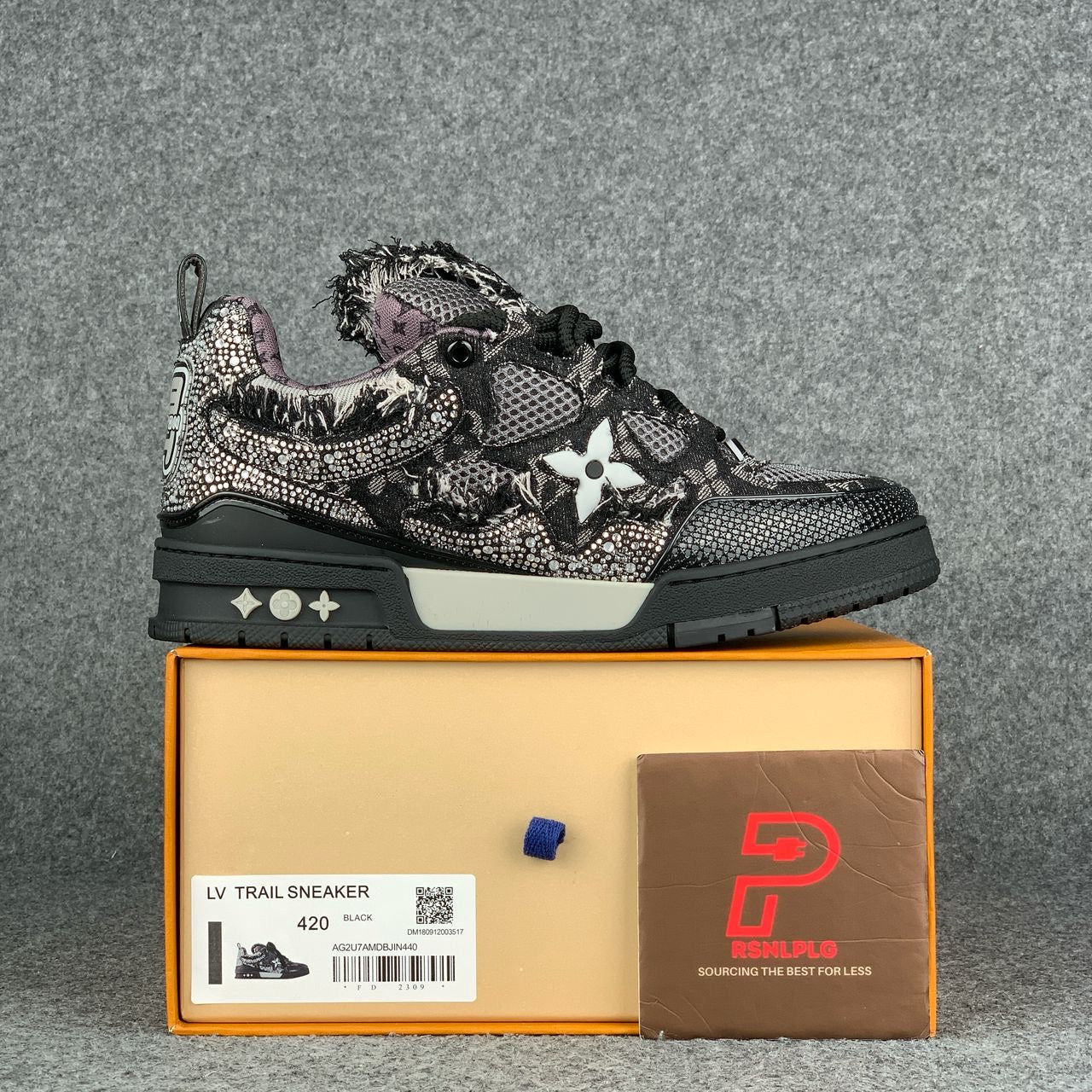 LV Skate Sneaker 'Black Swarovski Monogram'