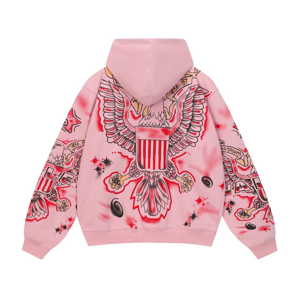 VALE VALLEY Liberty Printed Spliced Zip Hoodie