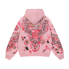 VALE VALLEY Liberty Printed Spliced Zip Hoodie