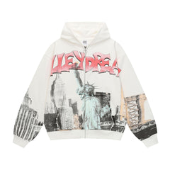 Vale Forever NYC Zip Up Hoodie White