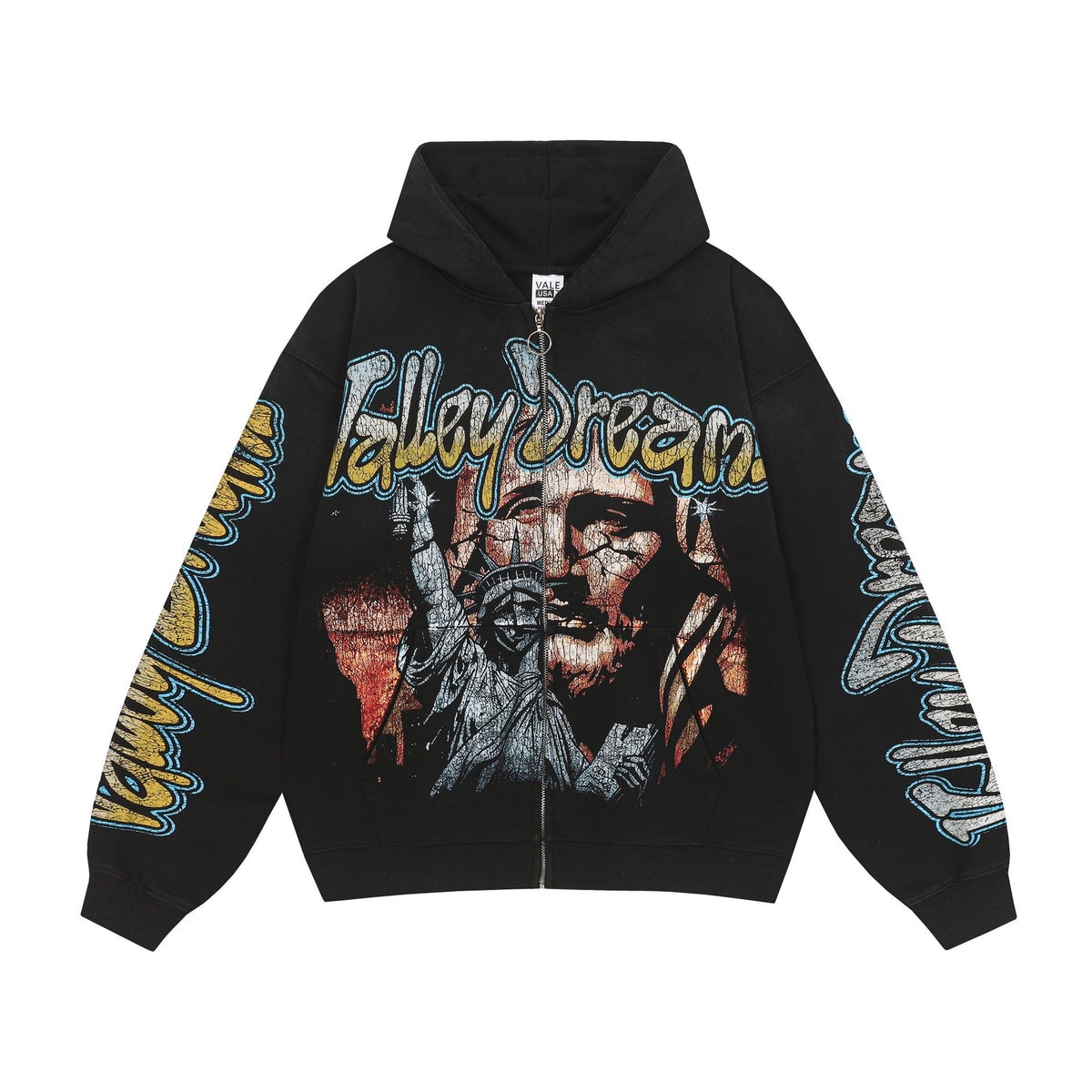 Vale Forever God's Liberty Zip Up Hoodie Black