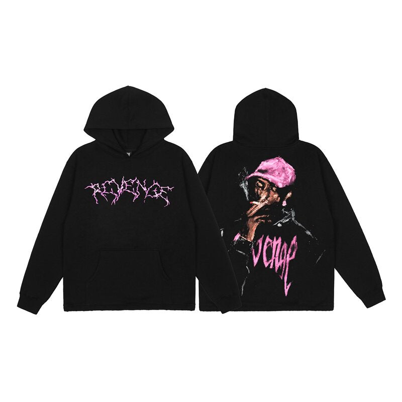 Revenge Sketch Portrait Fleece Streetwear Pullover Hoodie