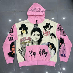 Vale Forever Movie Portrait Printed Zip Up Hoodie