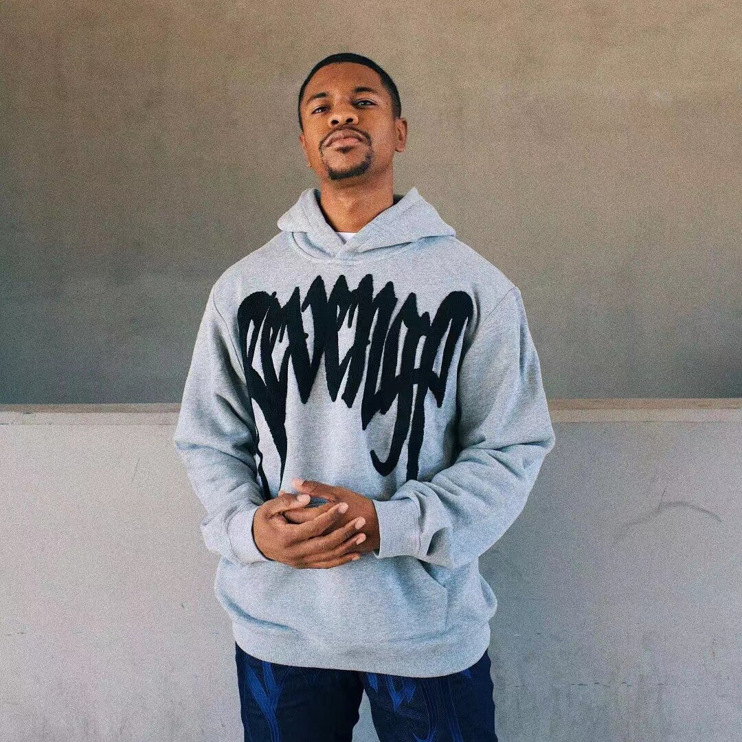 Revenge American Streetwear Chenille Embroidered Logo Hoodie