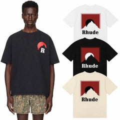 Rhude Marlboro Classic Red Sunset Print Cotton T-Shirt