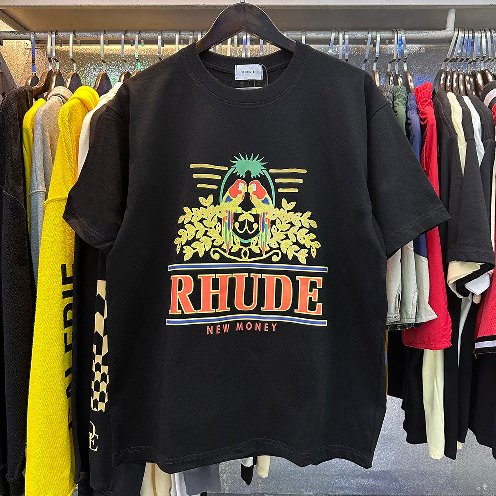 Rhude Parakeet Long-Tailed Small Parrot Print T-Shirt