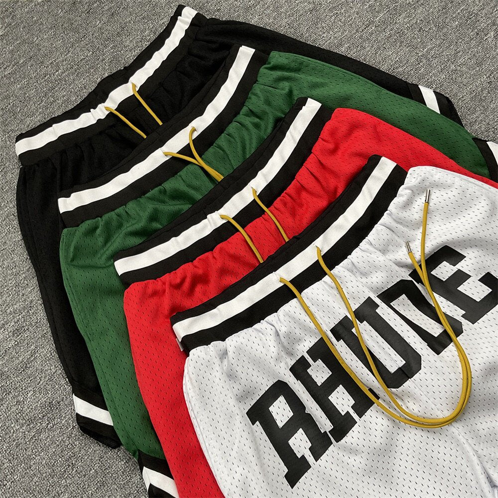 Rhude Printed basketball pants, casual shorts