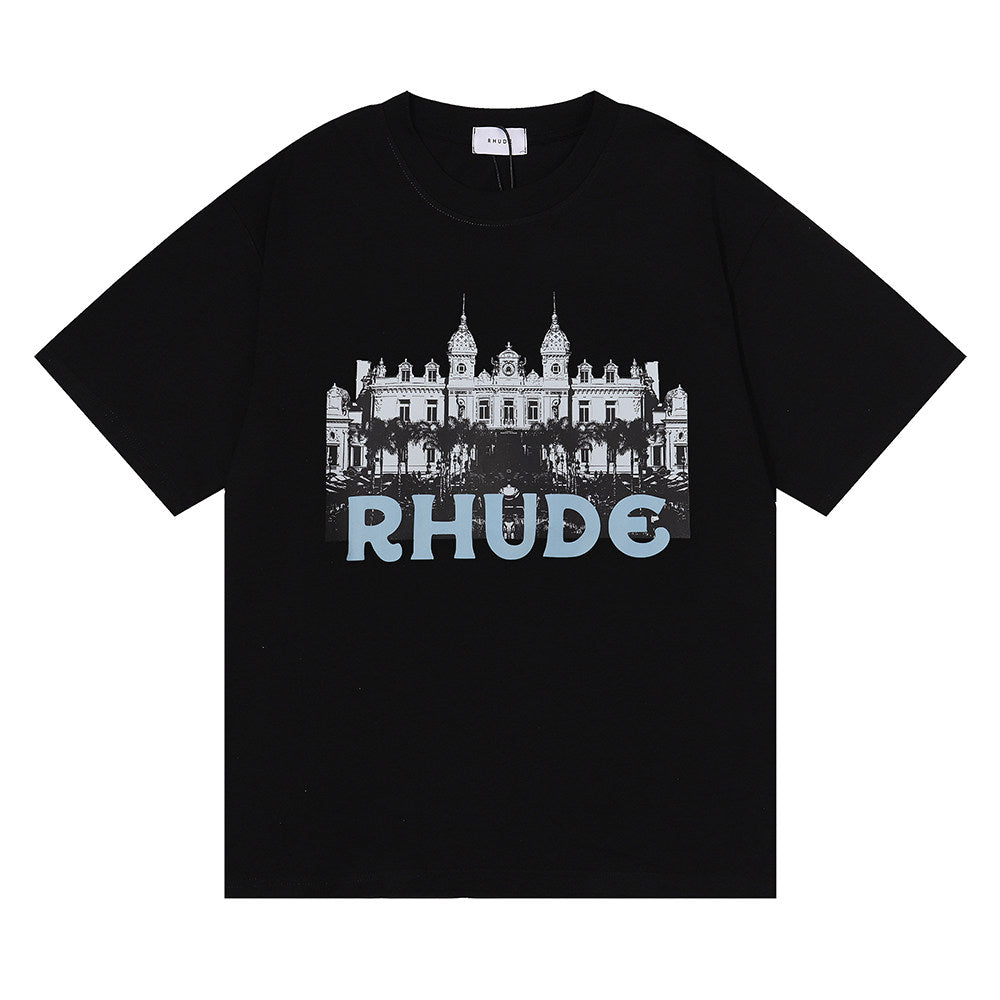 Rhude Casino High-Definition Castle Print T-Shirt