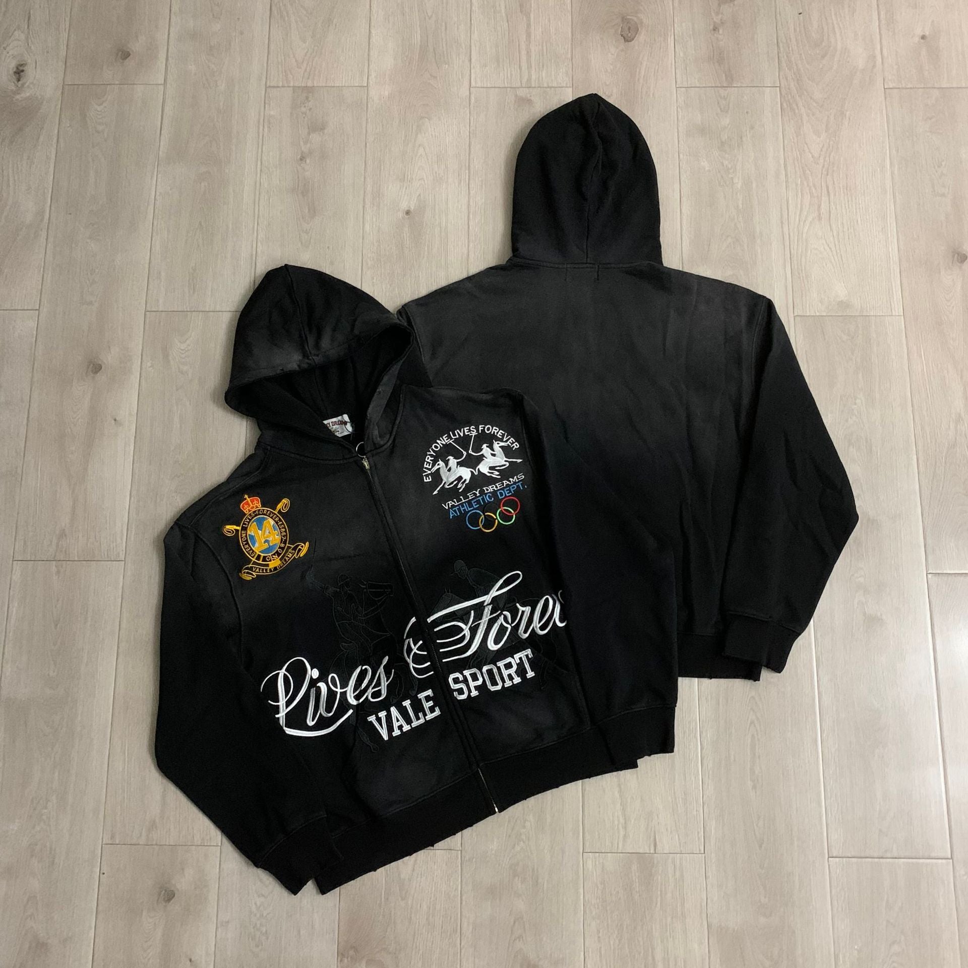 Vale Forever Blackrock Zip Up Hoodie Black
