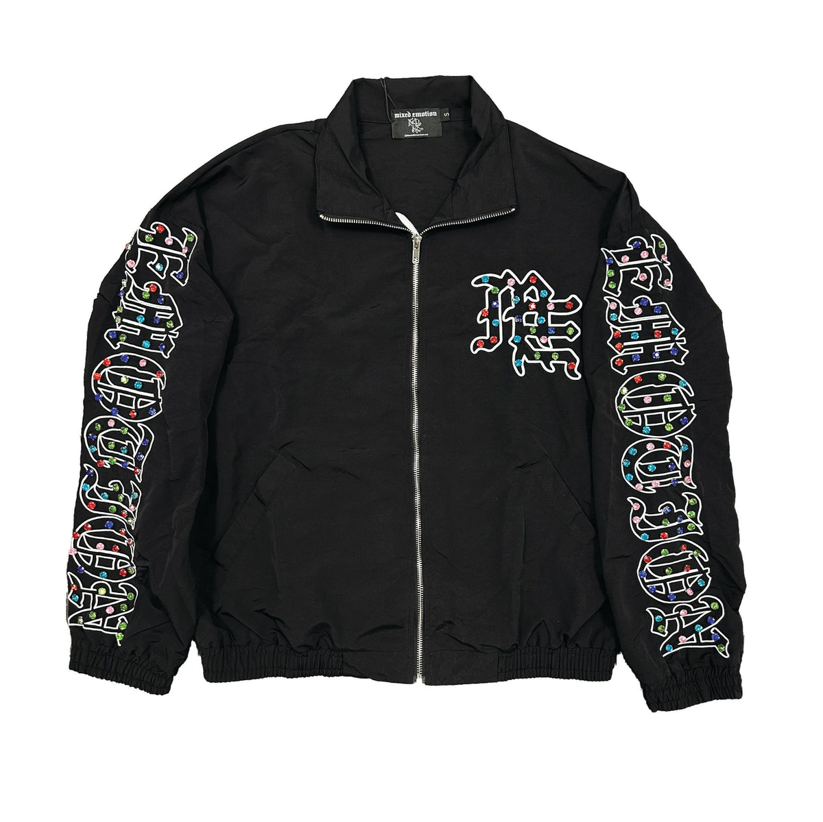 MIXED EMOTION Rhinestone Nylon Jacket