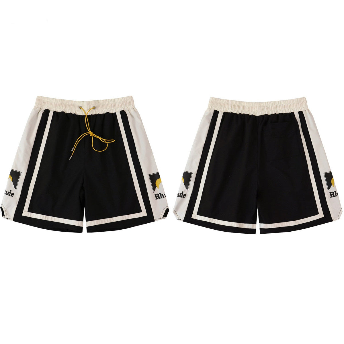 Rhude Panel Logo Short - Sunset Print Colorful Shorts