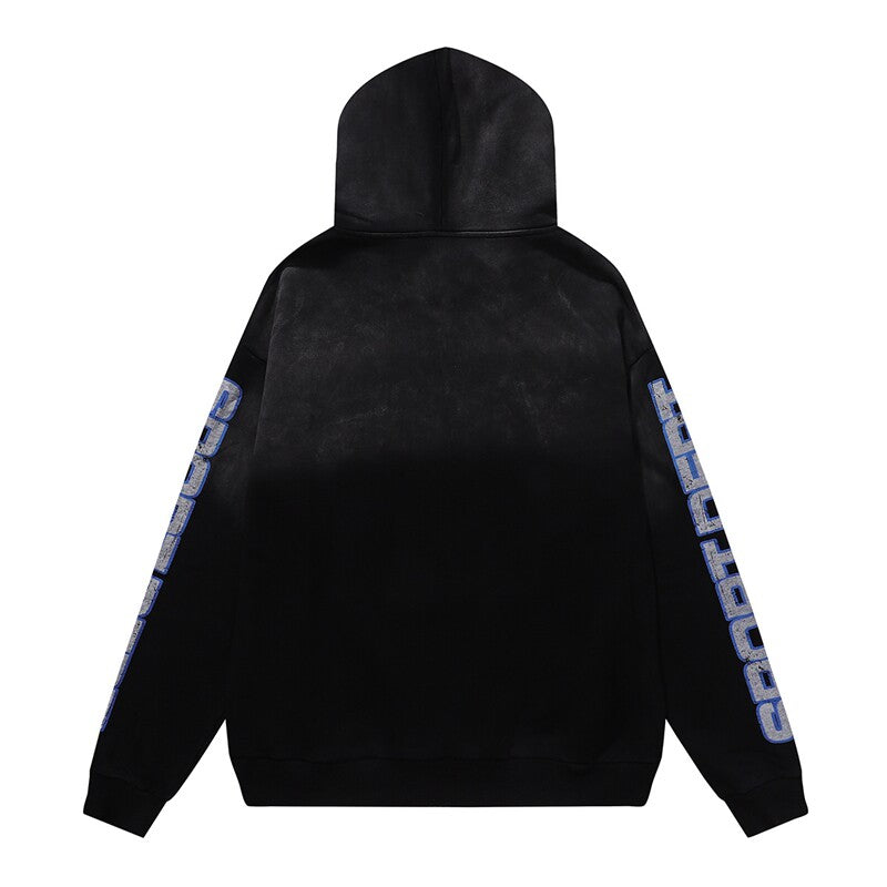 Vale Valley Mud Washed Graphic Loose Hoodie