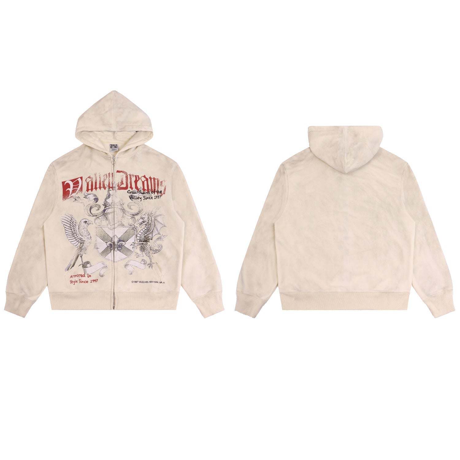 Vale Forever Guardian Zip Up Hoodie Cream