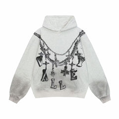 Vale Forever Big Chain Hoodie Grey