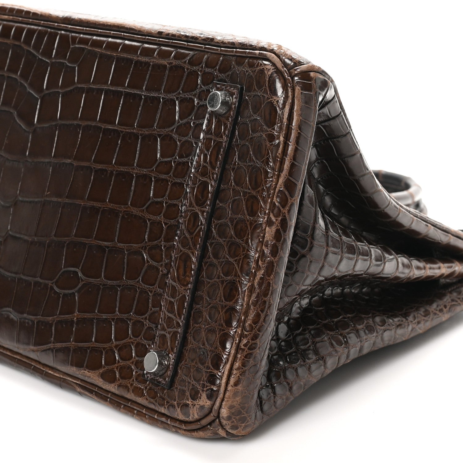 Shiny Porosus Crocodile Birkin 35 Havane