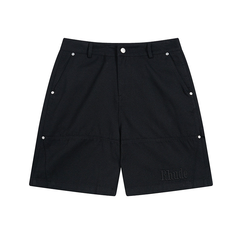 Rhude Hip-hop trend fashion wash denim cargo shorts