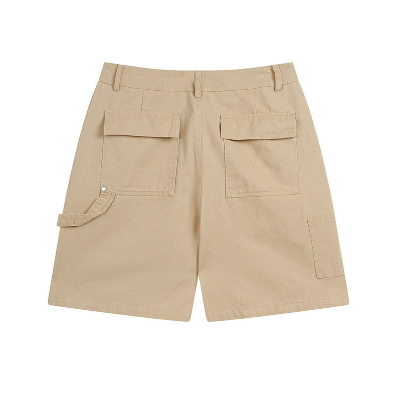 Rhude Hip-hop trend fashion wash denim cargo shorts