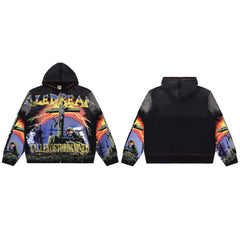 Vale Forever Damned Big Zip Up Hoodie Black